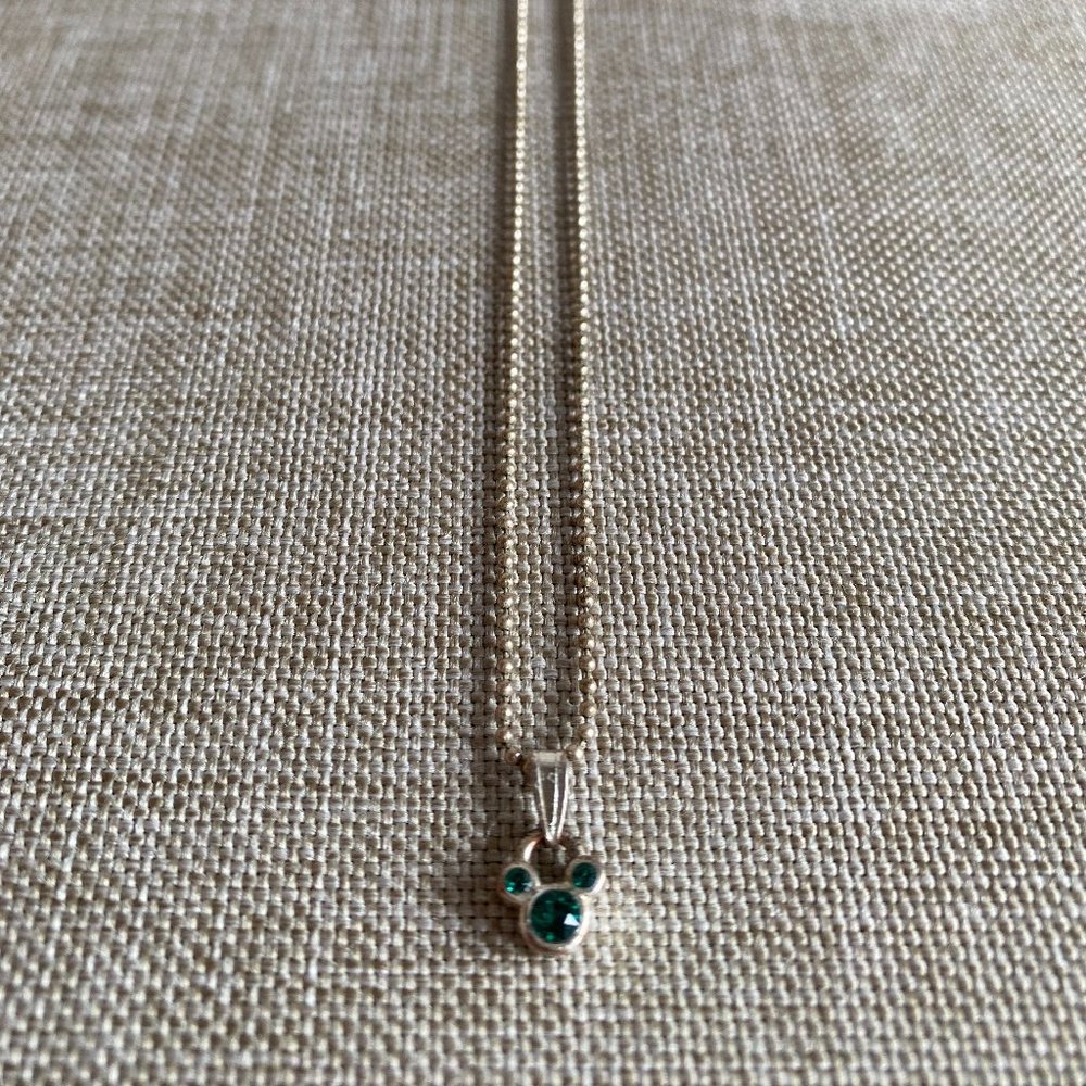 Emerald Mickey Mouse Necklace